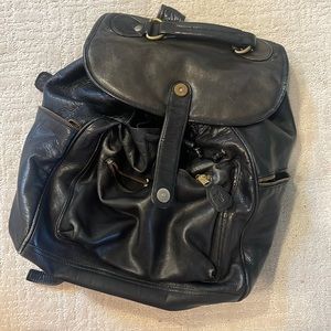 Frye Leather Black Backpack Vintage 80’s